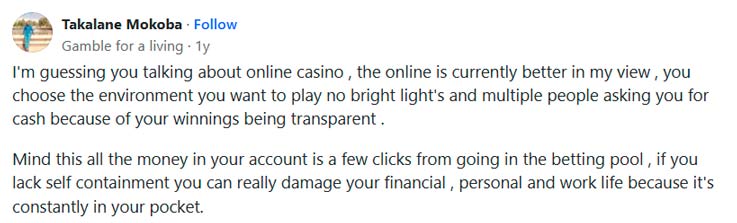 Quora user Takalane Mokoba